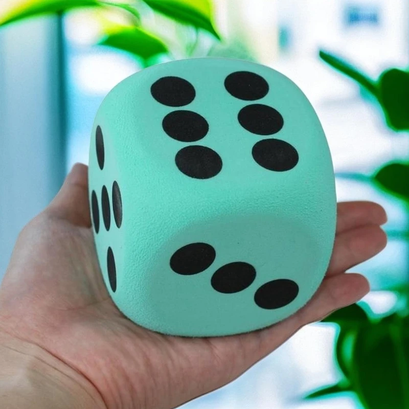 Grands dés en mousse avec points noirs, dés colorés à six faces, aides à l\'apprentissage, dés de jeu pour compter les maths fuchsia, 80mm