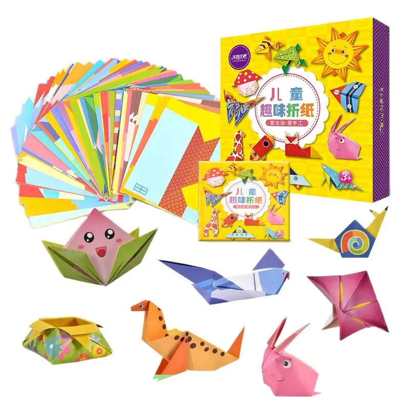 108 Sheets Children 3D Origami Book Cute Animal Pattern DIY Handcraft Puzzle Educational Tutorial