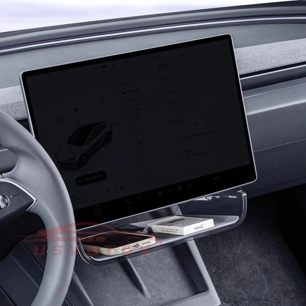 Scatola portaoggetti sotto lo schermo per Tesla Model 3 Y Highhland Console centrale Organizer Vassoio Contenitori per cruscotto Accessorio per