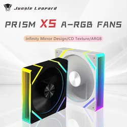 Jungle Leopard PC Case Fan 120mm PrismXS 5V 3Pin ARGB Cyclic Mirror Light Effect PWM Cooling Lian Fan Li