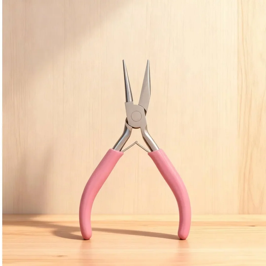 1pcs Double Ended Pliers, Black, Pink, Semi-Circular Needle Pliers, DIY Bead Decoration Repair, Production Tool