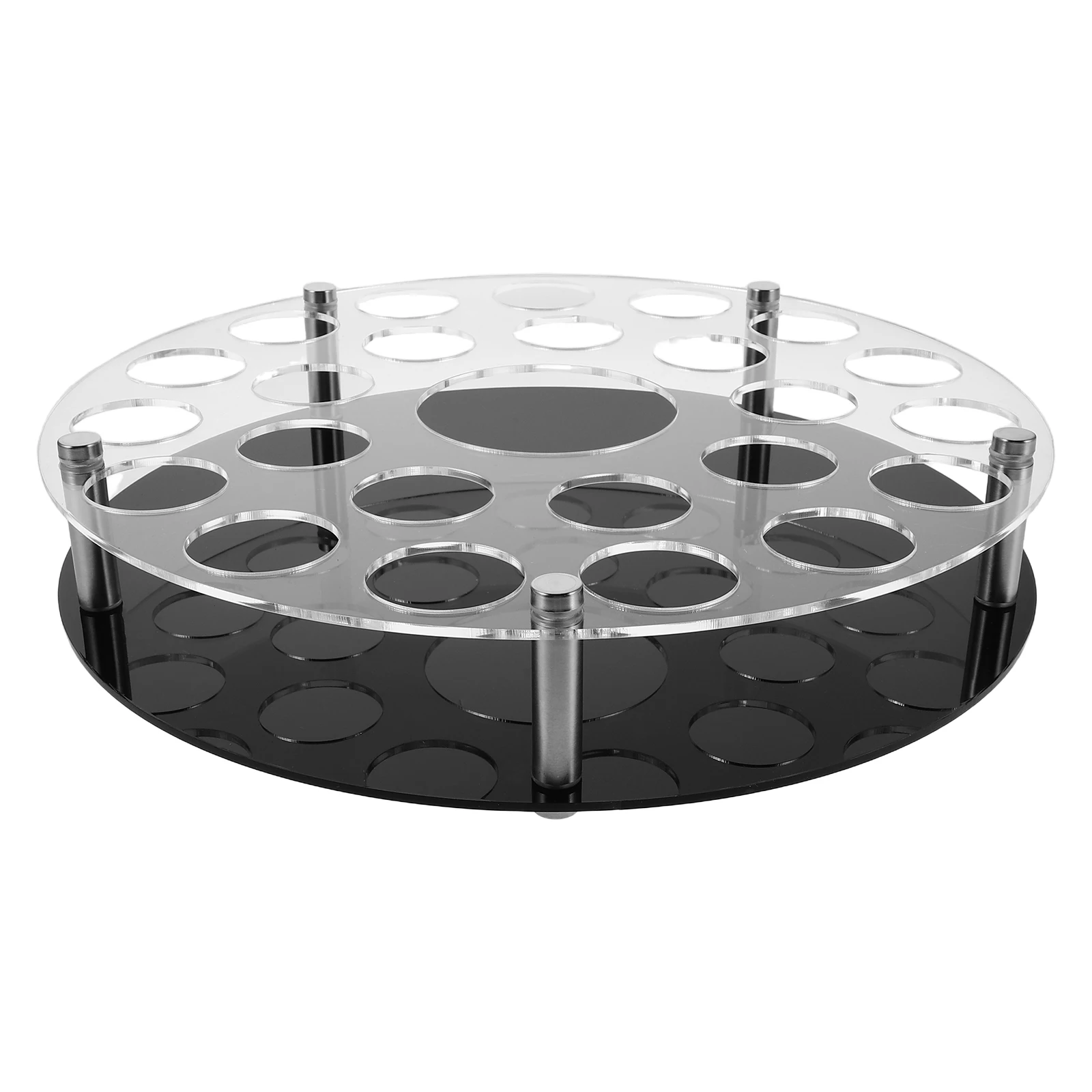 

25 Hole Shot Glass Tray HolderClear Bar Acrylic Cups Tray Holder Organizer with Heavy Base for Parties Clubs and Home Bars