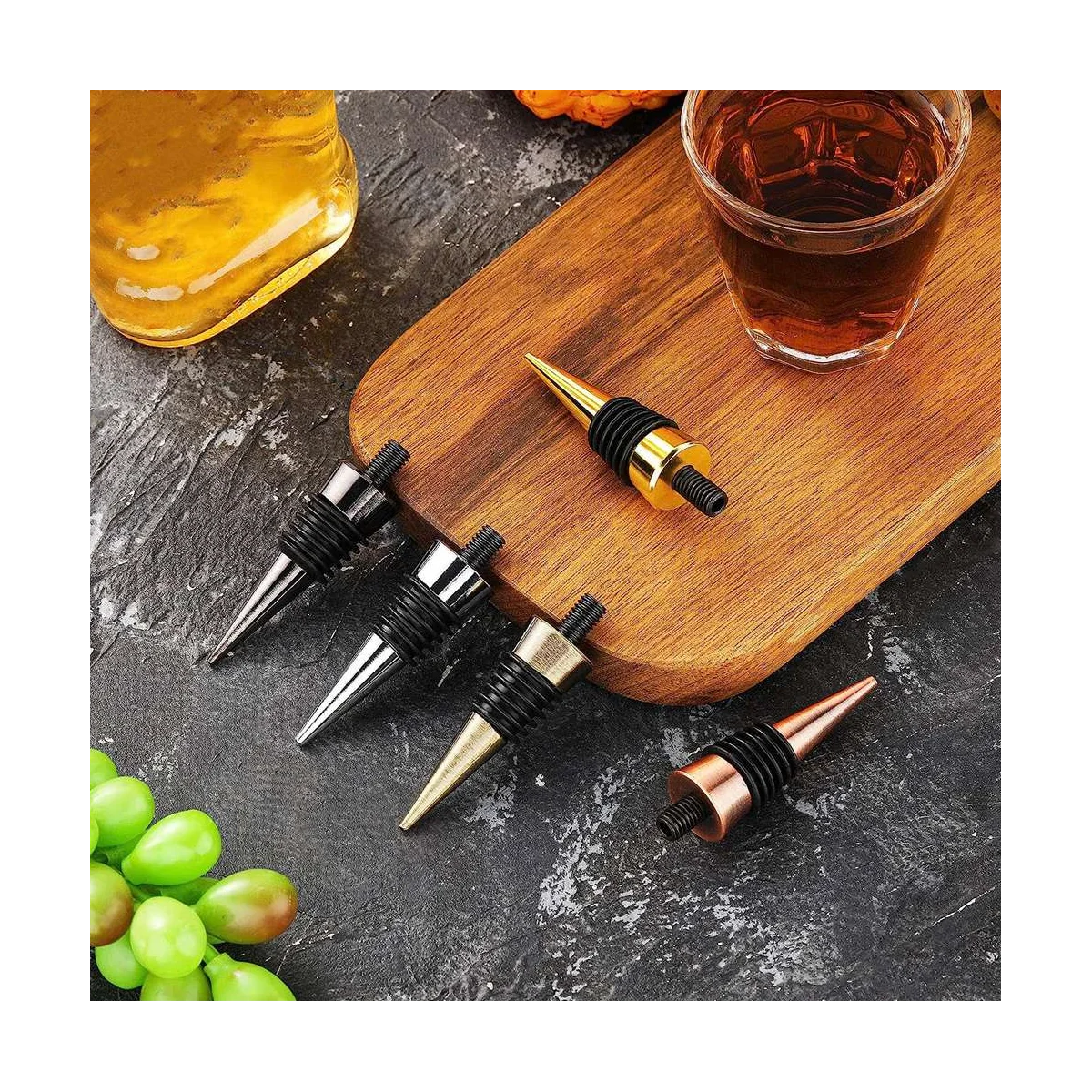 20Pieces Blank Bottle Stopper with Threaded Post Metal Wine Stopper Inserts Set Hardware for Wood Turning DIY Project