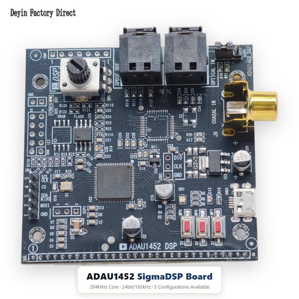6 Inputs and 8 Outputs Decoding Board Audio and Video Development Board ADAU1452 DSP CS42448 Audio Module 48-192 Sampling Rate W