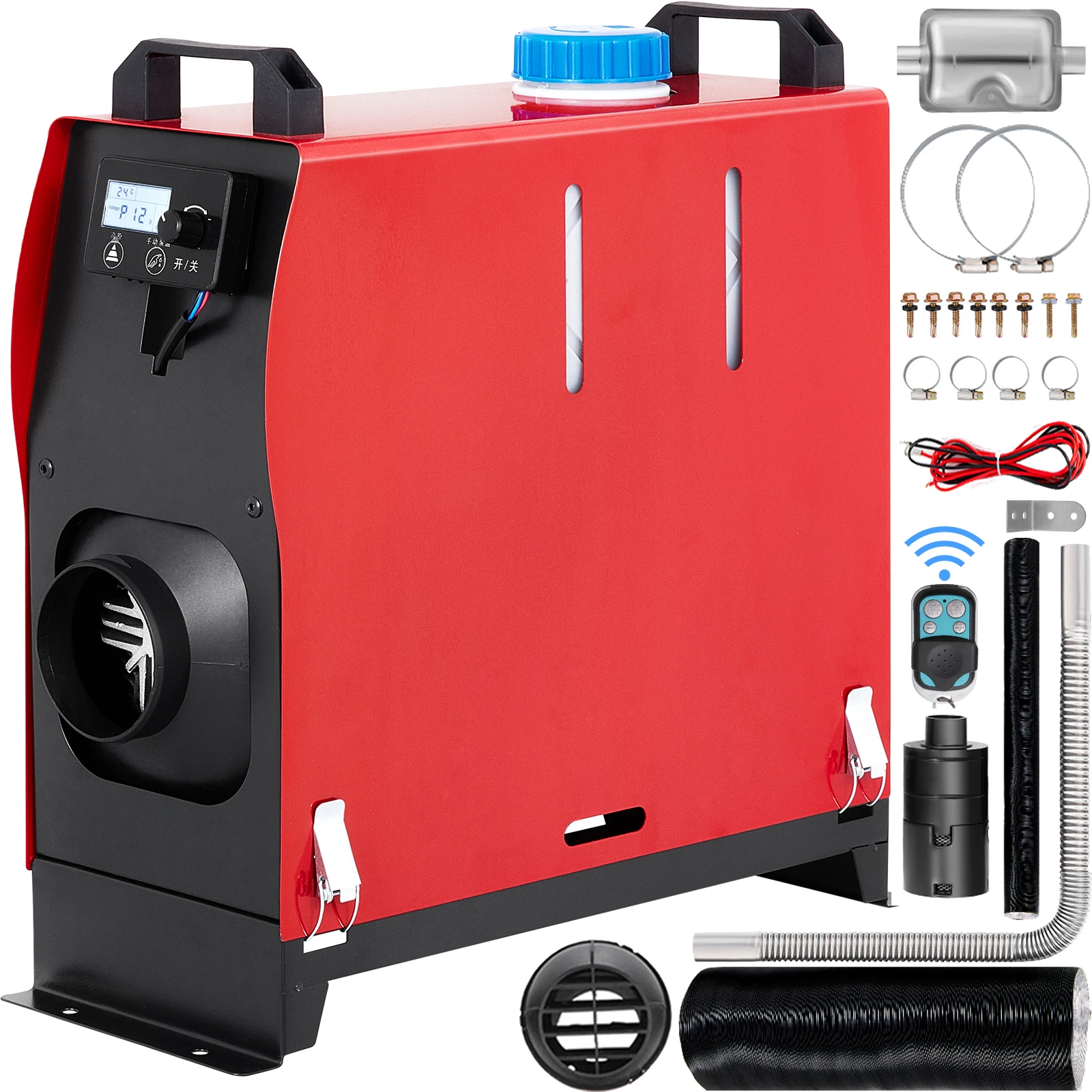 SucceBuy Riscaldatore Diesel 12V Riscaldatore d'aria Diesel Silenziatore 8KW Riscaldatore d'aria Diesel con telecomando per Auto Camion Motore-Home Barca Bus