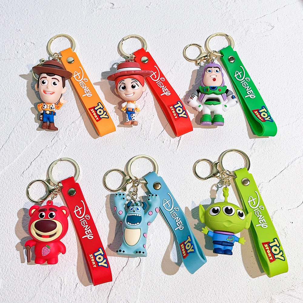 مجموعة سلسلة مفاتيح Toy Story، سلسلة مفاتيح على شكل شخصية Buzz Lightyear Woody PVC مع مجموعة حلقات مفاتيح لفيلم الرسوم المتحركة جيسي بولسي #1