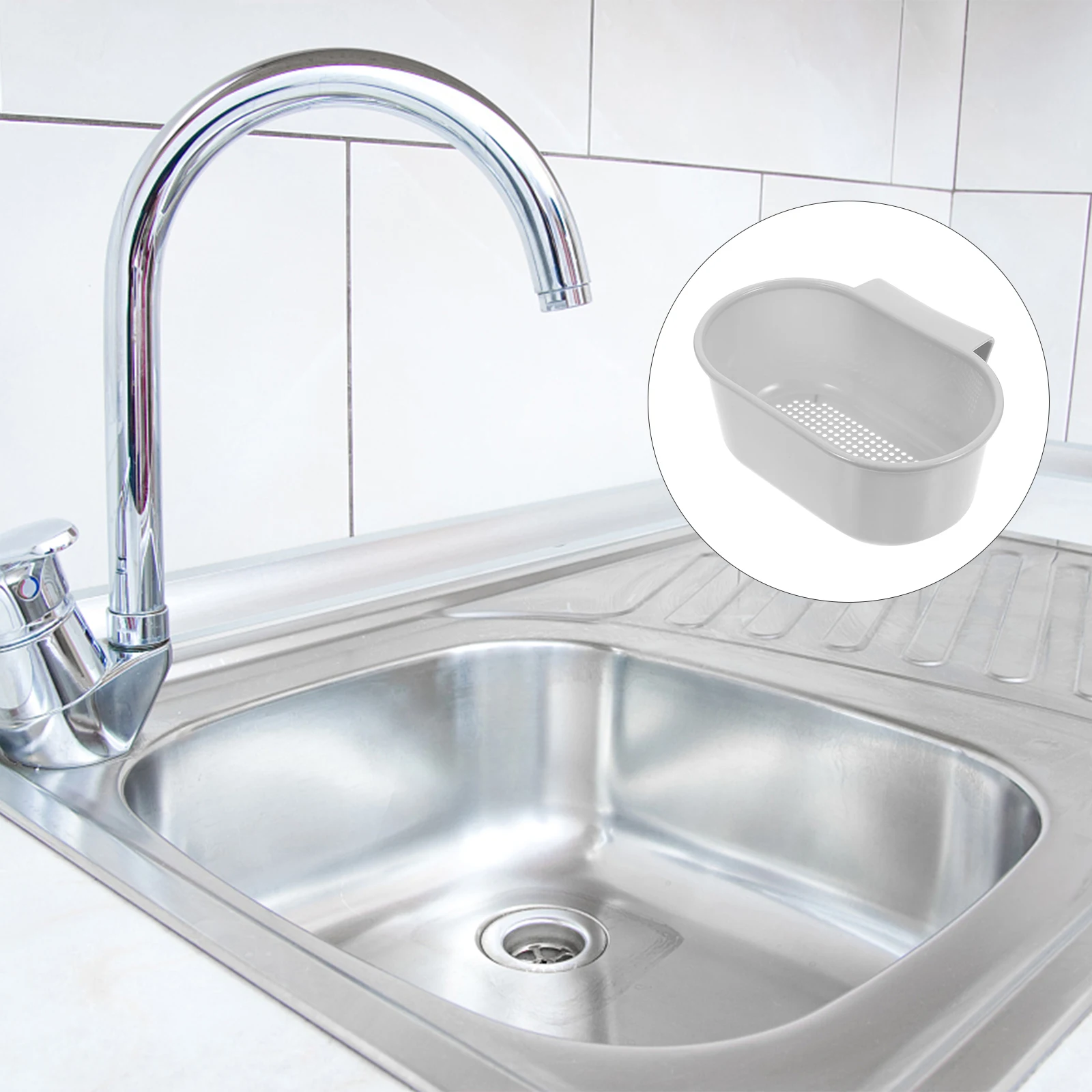 

2Pcs Kitchen Sink Drain Basket Heavy Duty Stainless Steel Food Strainer Multi Functional Mesh Colander for Efficient Space