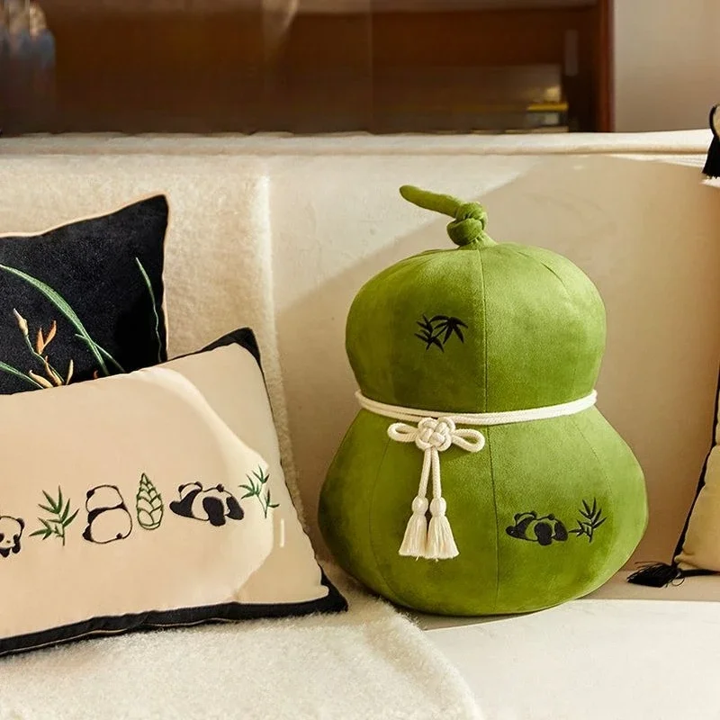 

Panda play bamboo new Chinese throw pillow atmosphere embroidery Chinese style Fulu special-shaped sofa pillow