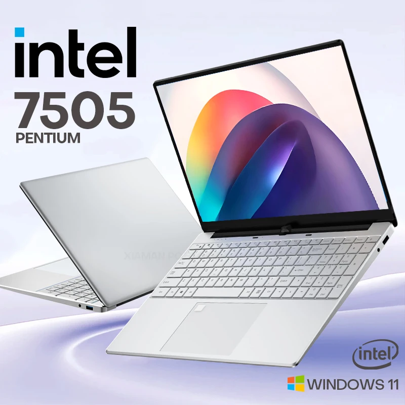 Xiaman 15.6 inch Laptop Computer intel Pentium 7505 Windows 11 Dual Core Laptops Portable PC Gamer Notebook Fingerprint Unlock