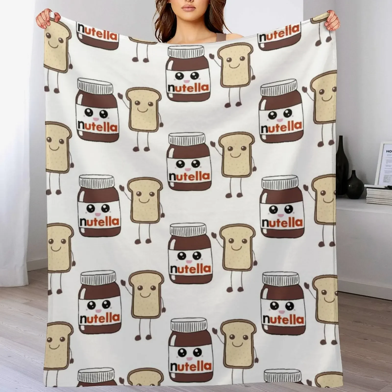 

Nutella and bread Throw Blanket Year Round Soft Comfortable Blanket for Home