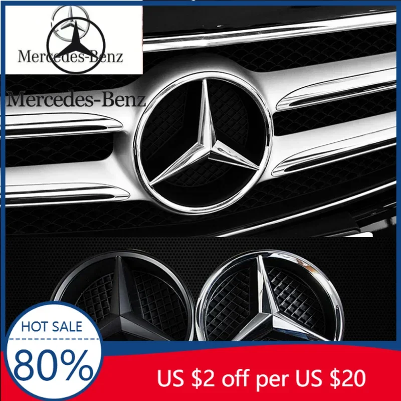 

Горячая автомобильная наклейка с черной рамкой и серебряной рамкой, украшение автомобиля, передняя решетка, эмблема звезды, логотип для Mercedes Benz W213 E-Class 2016