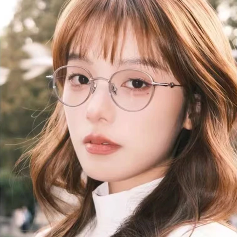 2025 جديد الكورية النظارات التيتانيوم النقي إطارات النظارات الرجعية الرجال النساء النظارات ep القراءة إطار نظارات العلامة التجارية المستديرة