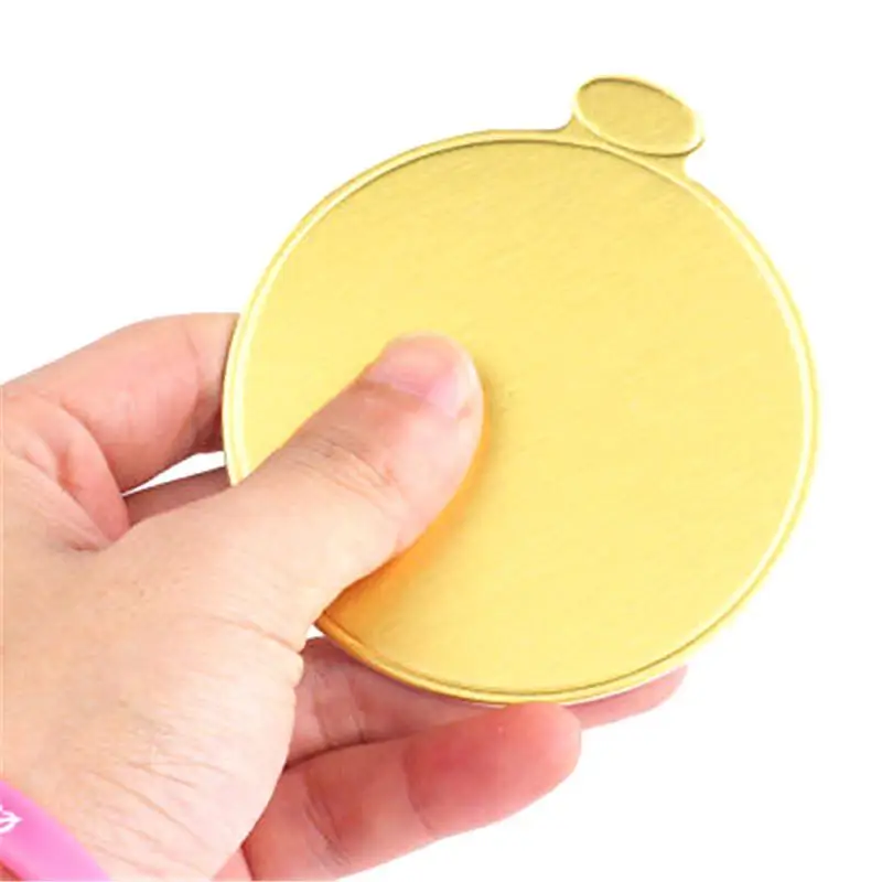 100pcs Gold Paper Cupcake Dessert Tray Cake Board Wedding Birthday Pastry Display Pad Decorating Tools