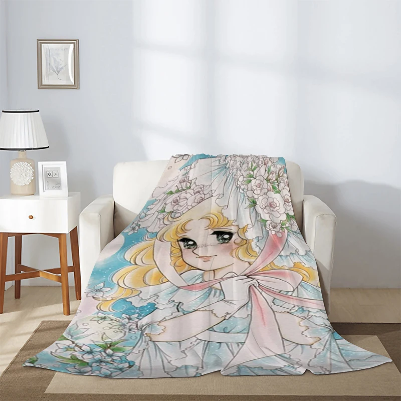 Candy Candy Comic Fluffy Soft Blankets & Throws Anime Blanket Custom Kawaii Microfiber Bedding Girl Knee Sofa Winter Warm Fleece