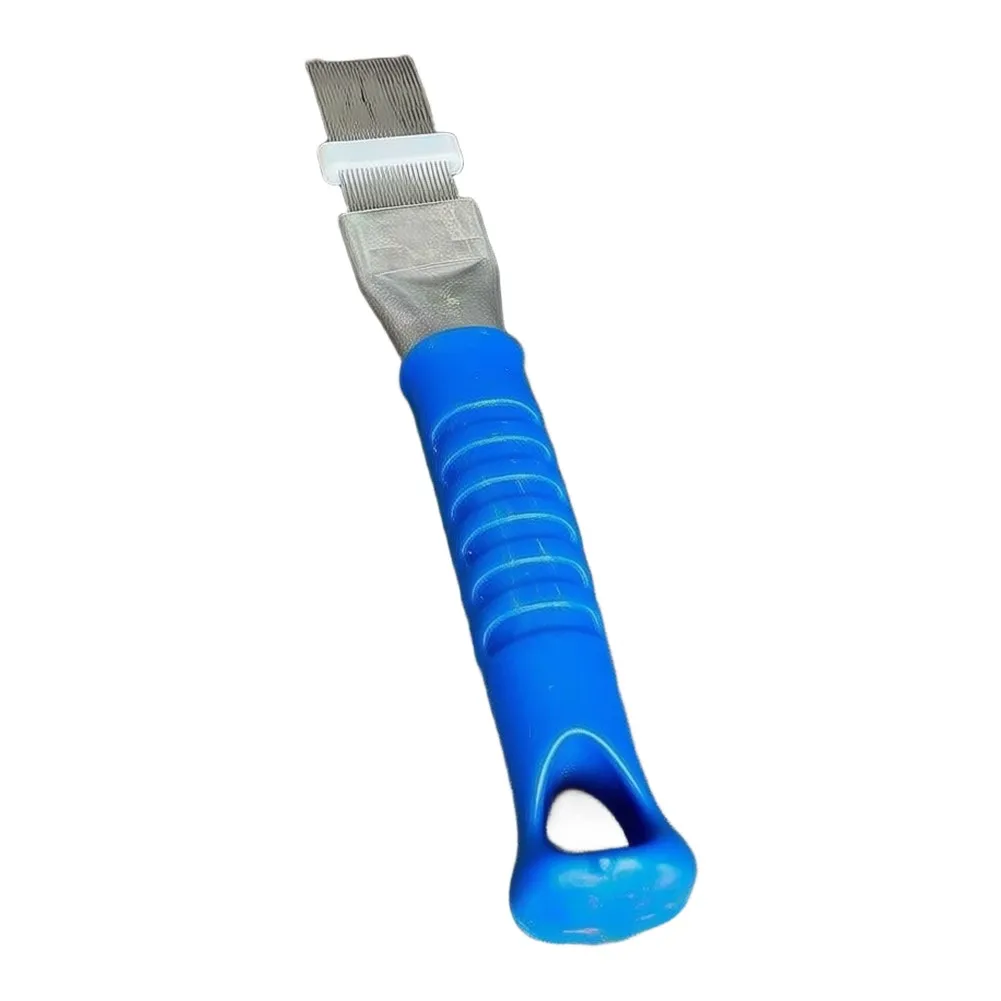 Stainless Steel AC Fin Comb Brush for Condenser Coil Dust and Debris Cleaning 272x123x30mm Light Blue Metal Tool