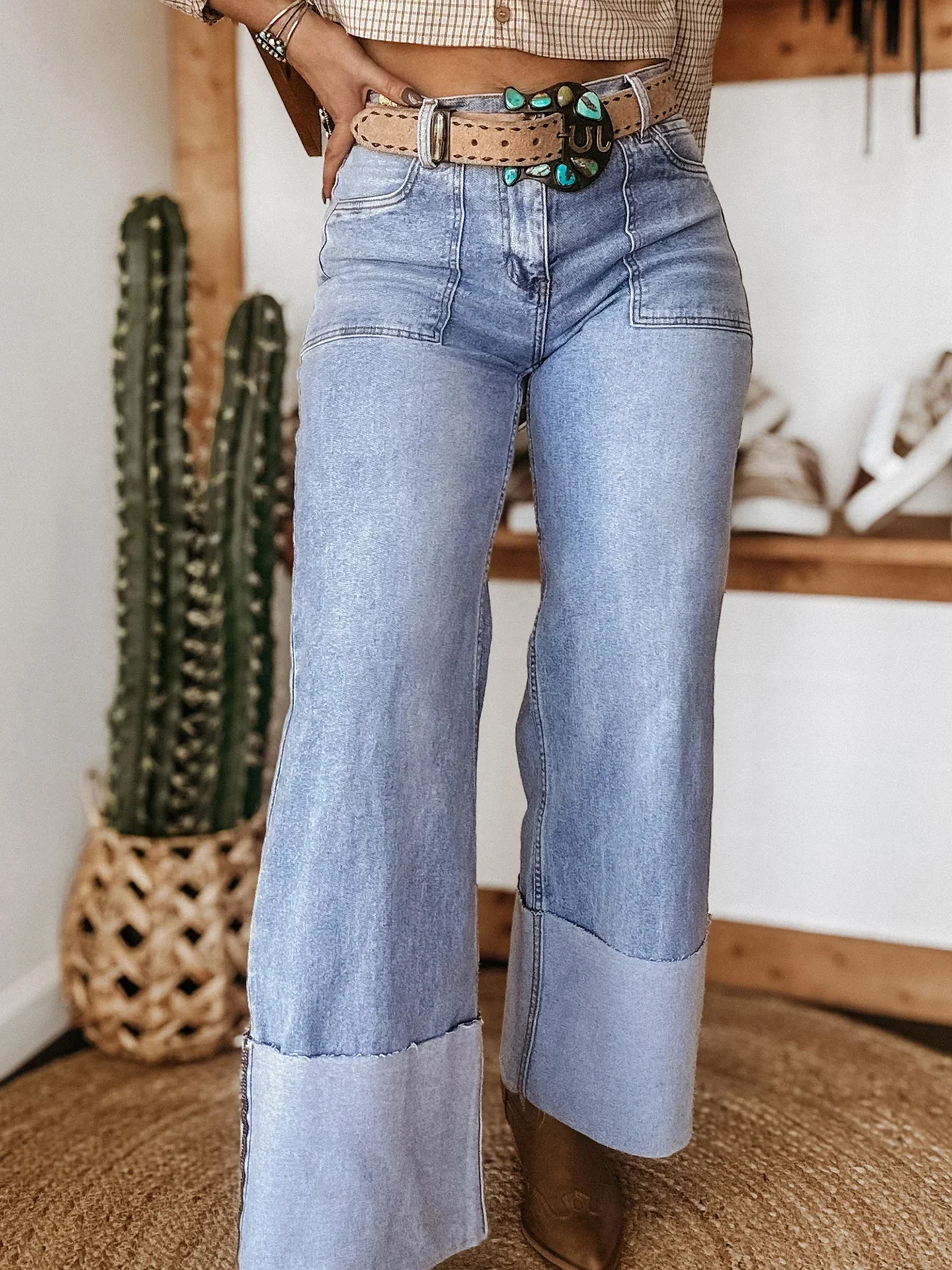 

DearLover American Retro High Waist Wide Leg Jeans Women Summer New Wash Blue Casual Straight Cut Natural Waist Cotton Blend