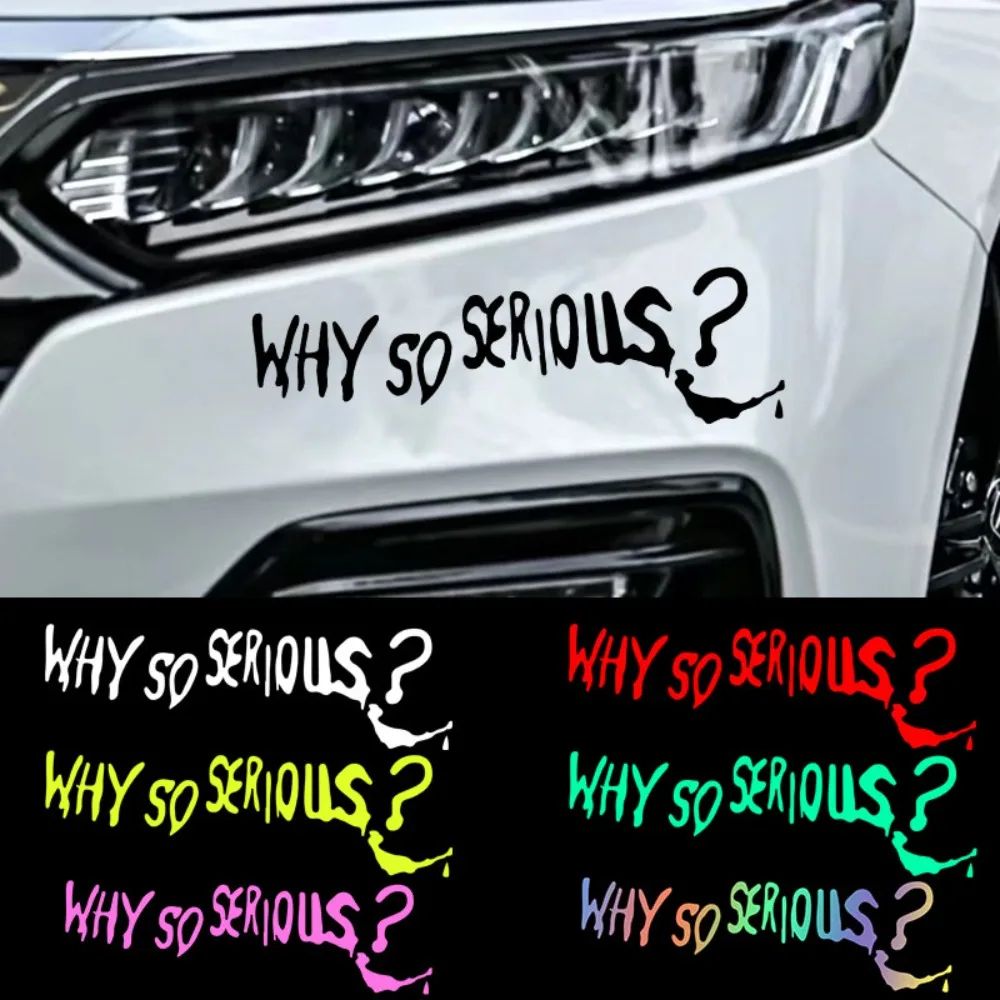 Why So Serious Motorrad-Aufkleber, wasserdicht, für Kraftstofftank, Roller-Dekoration, Moto-Zubehör, Motorrad-Karosserie, langlebige Vinyl-Aufkleber