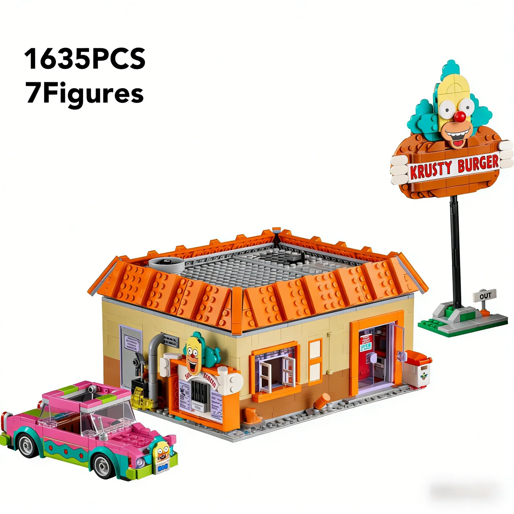 

1635 pieces in stock, 10325Rusty hamburger shop building block set, creative bricks suitable for party and birthday gifts