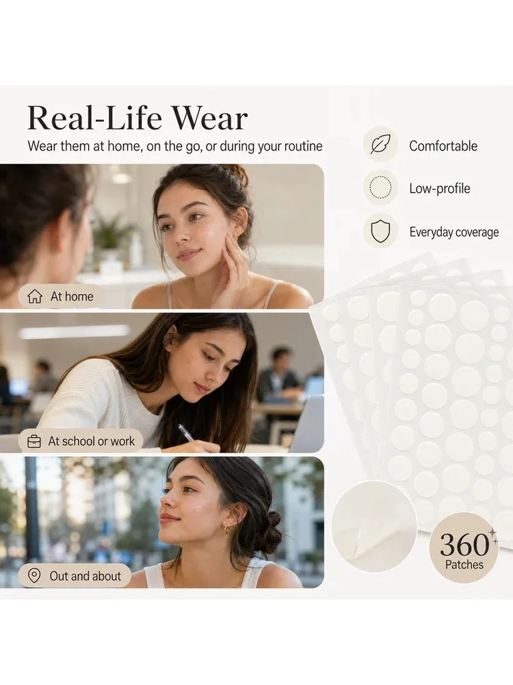360 Stück unsichtbare Akne-Patches für die Hautpflege, entzündungshemmende, heilende, absorbierende Pflaster zur Abdeckung von Akne.