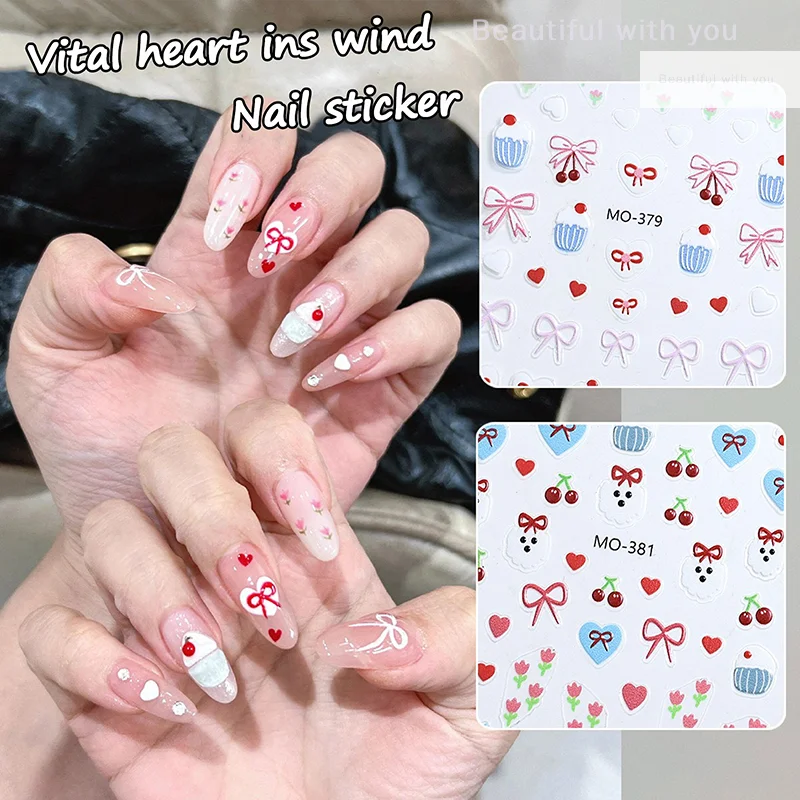 

Cute Bow Love Nail Sticker Sweet Nail Styling Stereoscopic Relief For Girl Nail Decal Nail Art Salon Nail Art Enthusiasts