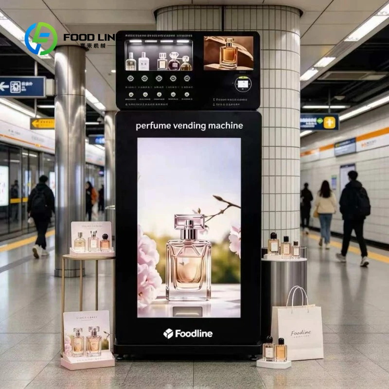 New Design Perfume Tester 5 Spouts 100ml Freestanding Perfume Spray Vending Machine Perfume Vendor Machine Spray With QR Code