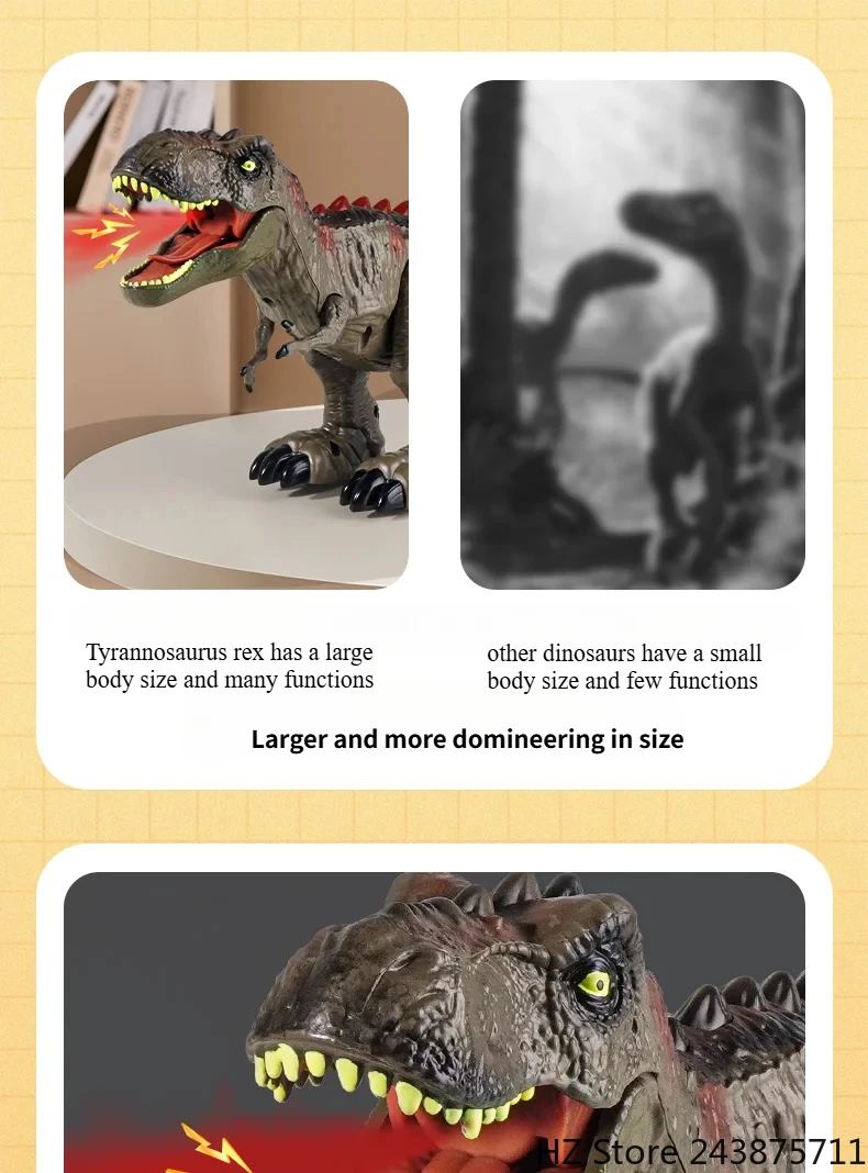 Jouet dinosaure de marche télécommandé électrique avec effet sonore et  lumineux, pulvérisation de tyrannosaure Rex pour enfants, cadeau  d'anniversaire RS057 - AliExpress, image size:790x1068
