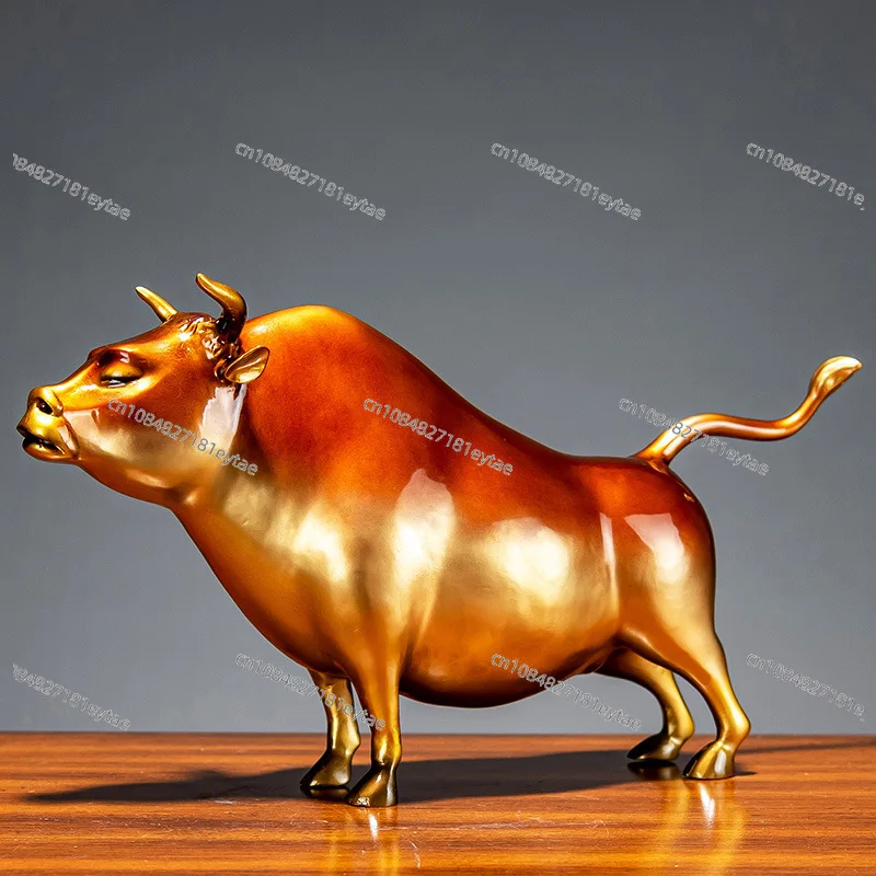 

Бронзовая фигурка быка, золотая статуя быка, реалистичная скульптура животного для домашнего декора