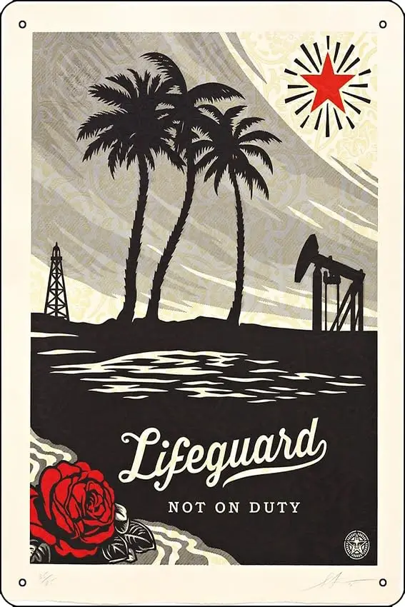 Lifeguard Shepard not ob duty Poster Metal Tin Sign 12 X 8 Inch Funny Man Cave Home Office Bar Decor