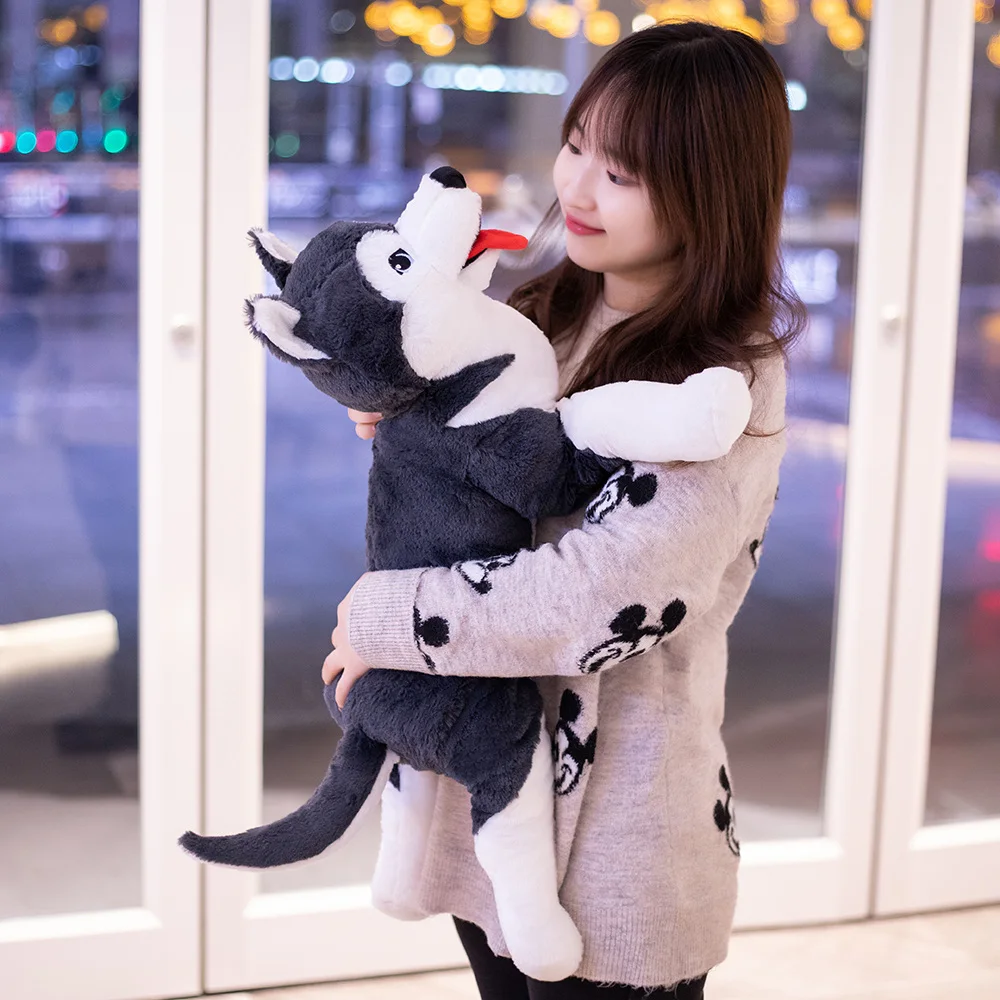 70cm Gray Dog Doll Husky Plush Toy Simulation Stuffed Animal For Children Soft Present