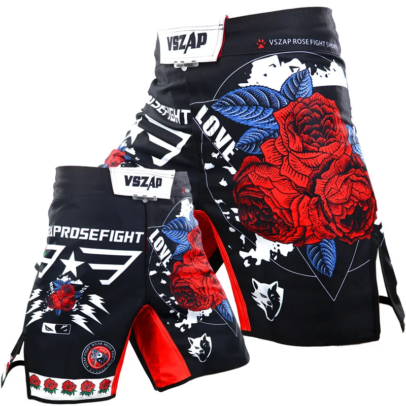 VSZAP Rose Red Training MMA Running Fighting Competition Boxing Pants Grade 5 Minute pants XXS-XL size