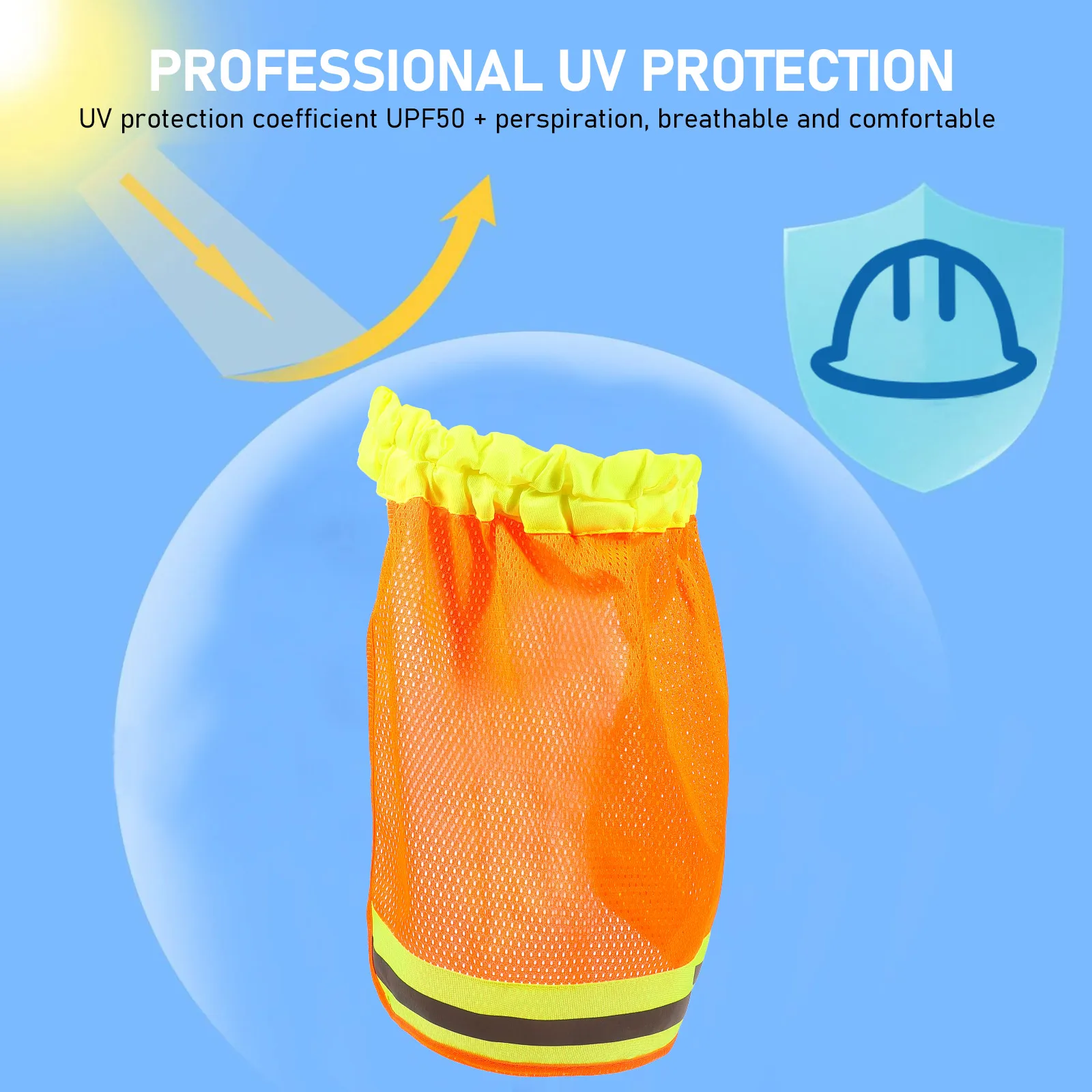 

Reflective Hat Cover Neck Shades for Hard Construction Sun Hardhat Hardhats Men Accessories Orange Visor Man