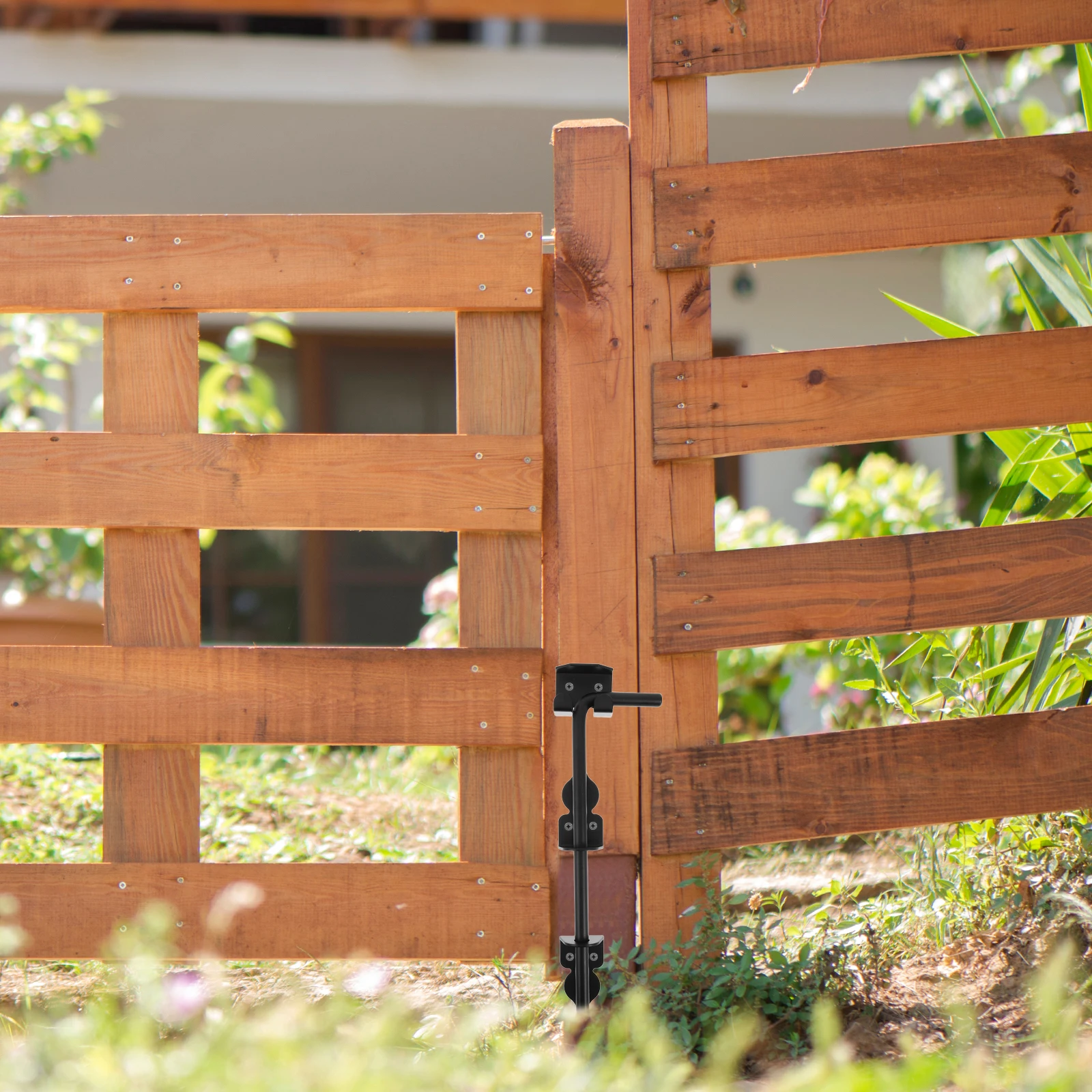 في الهواء الطلق الثقيلة بوابة مزلاج 12 بوصة الأسود قصب الترباس قطرة قضيب للمعادن الخشب الفينيل الأسوار آلية قفل انزلاق آمنة #5