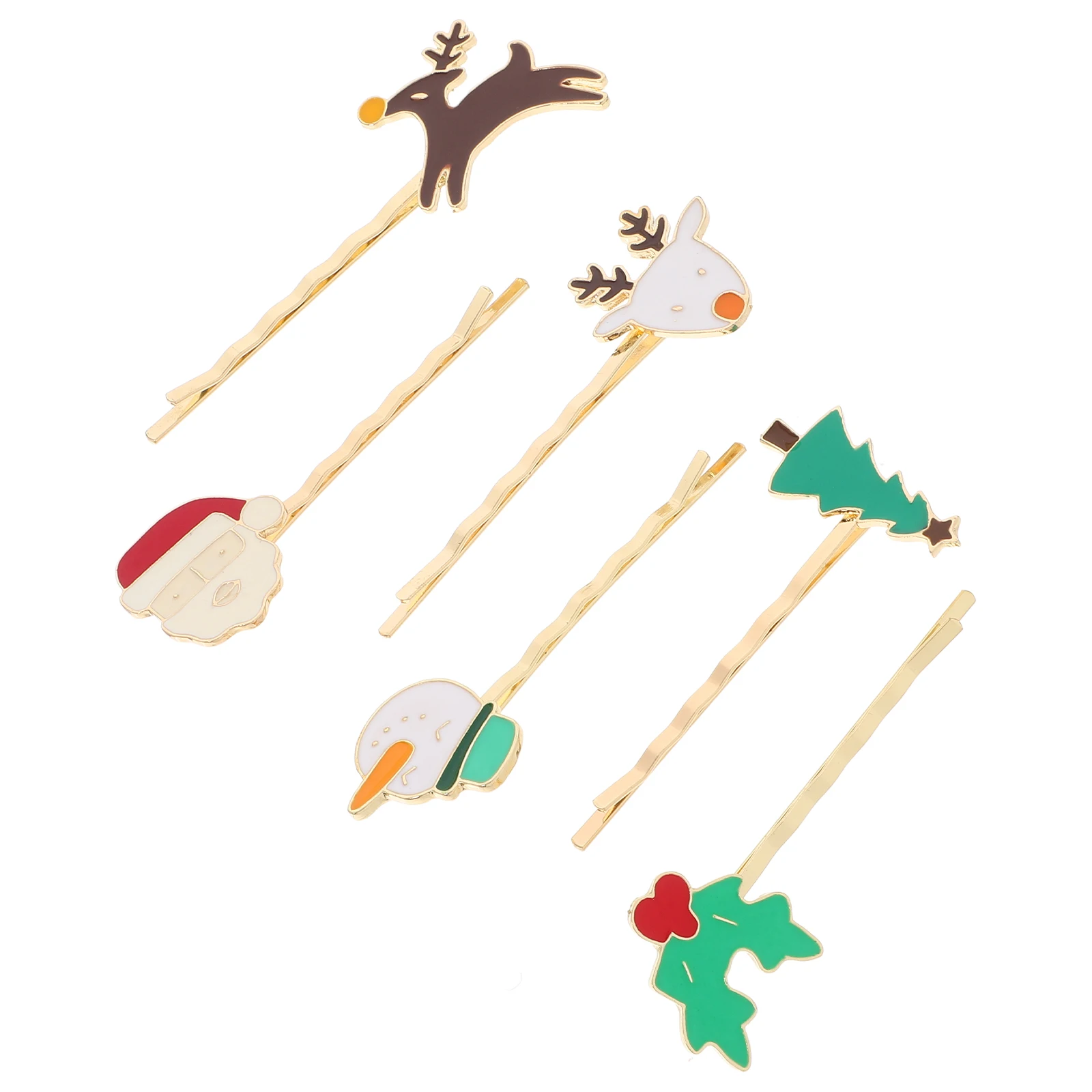 

6pcs Hairpin Girls Bobby Pins Christmas Hair Pin Child Bang Clips Electroplated Women Hairpin Durable Colorful