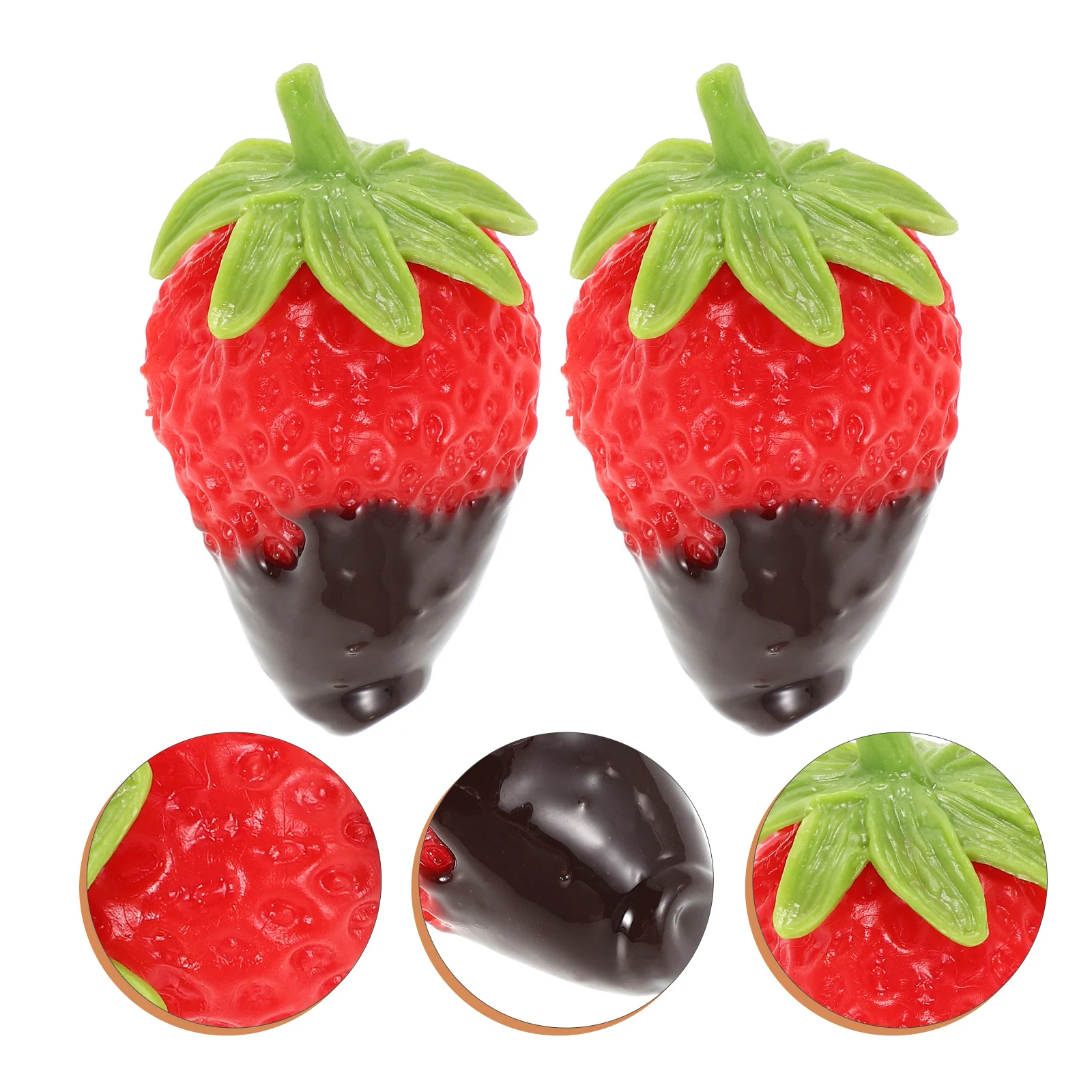 

4pcs Realistic Artificial Strawberries Simulation Fruit Decoration Chocolate Dipped Strawberry Charms For Diy Crafts Home Party