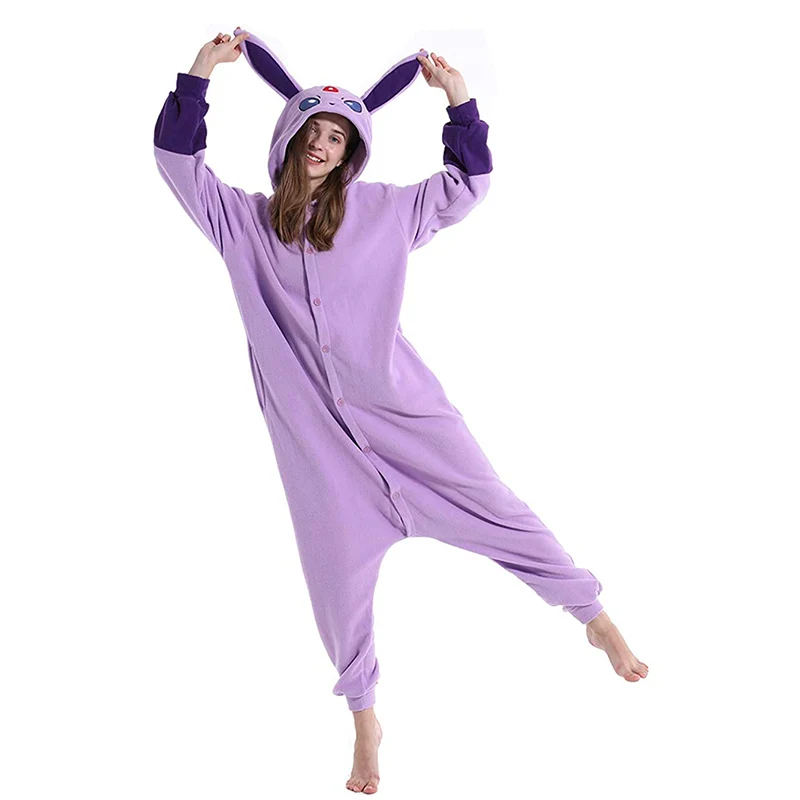 Espeon Pokemon Onesie Halloween Cosplay Costume Pajamas Christmas Women One-Piece Kigurumi Full Body Pijama Men Whole Clothes