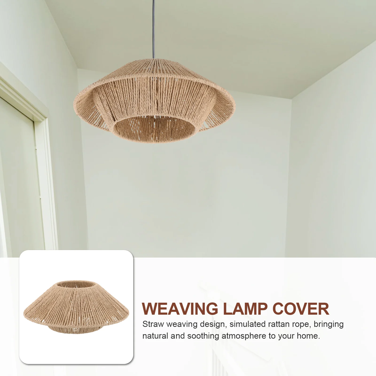 Light Accessories Lamp Shade Shades Hanging Cordless Table Accessory Retro Decor Wicker Barrel Ceiling Weaving