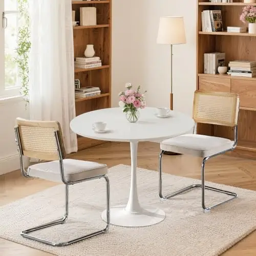 

24' Round Kitchen Table Set for 2 with Velvet Chairs