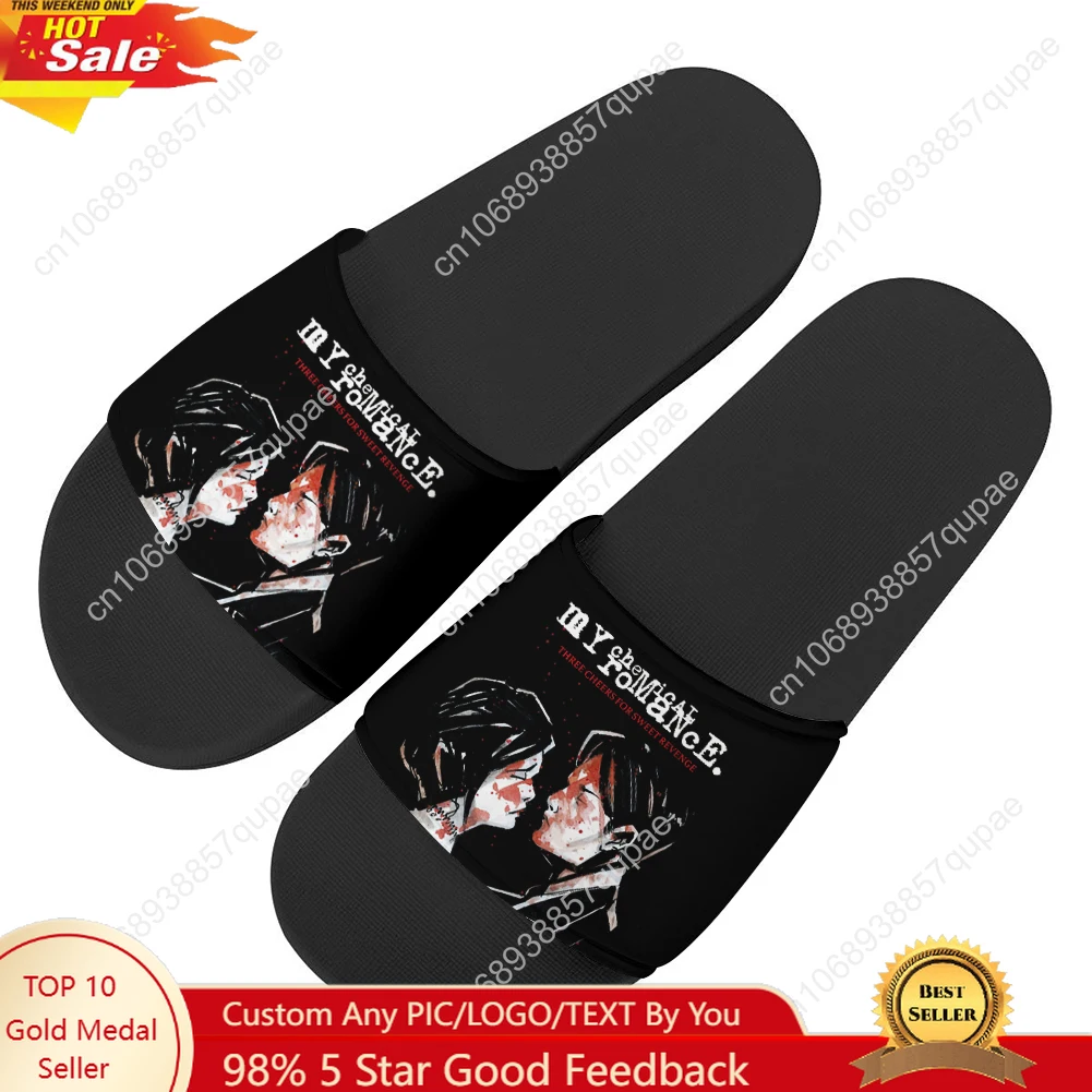 

My Chemical Romance Rock Band Slippers Home Water Shoes Men Women Teenager Beach Fashion Pool Sandals Tailor-made Summer Slipper