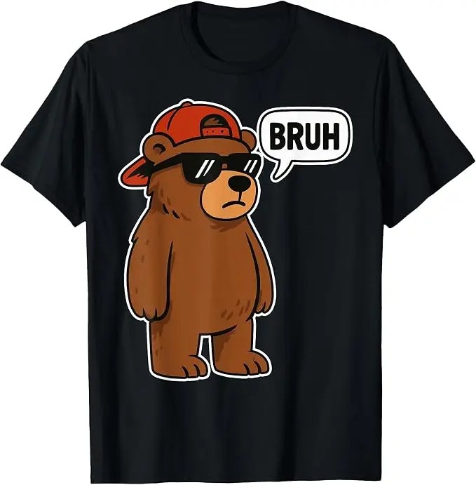 Cool Bruh Bear Herren Damen Jungen Teenager Lustiges Bären-T-Shirt Y2k Wildnis und Sarkasmus Spruch-T-Shirt Baumwolle Kurzarm Grafik-Bekleidung – Detail 15