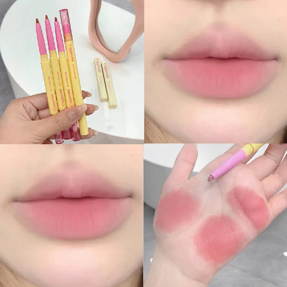 Waterproof Lipliner Pencil Matte Nude Smooth Lip Liner Lipstick Outline Lip Shape Lipstick Pen Lasting Non-stick Cup Lip Makeup