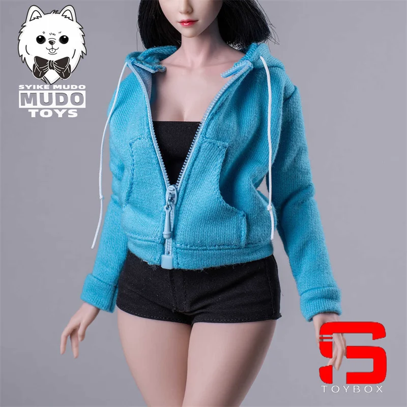 W magazynie CTC-006 1/6 kobiecy zamek błyskawiczny bluza z kapturem kurtka płaszcz topy ubrania Model fit 12 ''żołnierz figurka ciała lalki
