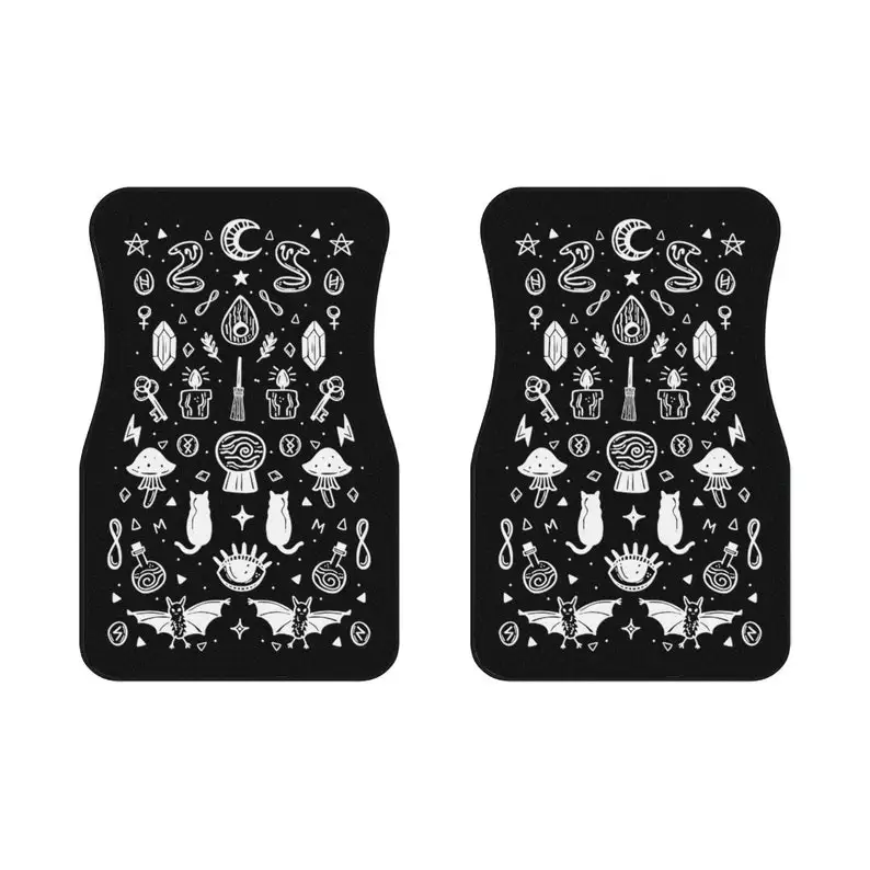 Witches Things - Car Floor Mats | Celestial, witchy, gothic, pastel goth, halloween, boho car accessories | Bats car mats