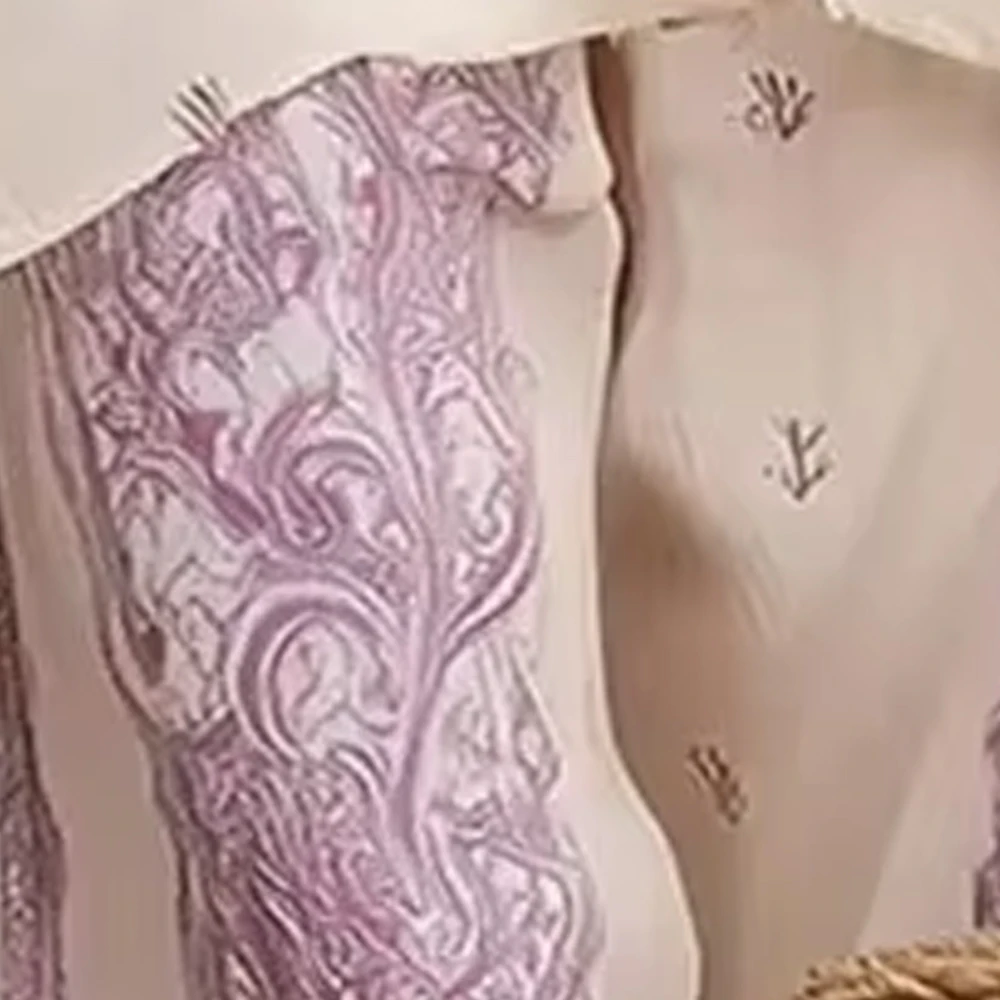 

Women's Elegant Paisley Printing 2 Piece Set Lapel Long Sleeve Shirt Top & Wide Leg Pants Vacation Loose Casual 2026 Summer Set