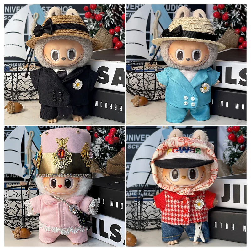 

Только одежда, подходящая для куклы Labubu 17 см, одежда для сидения, одежда Labubu, концертные костюмы Gd, аксессуары для кукол, праздничные подарки