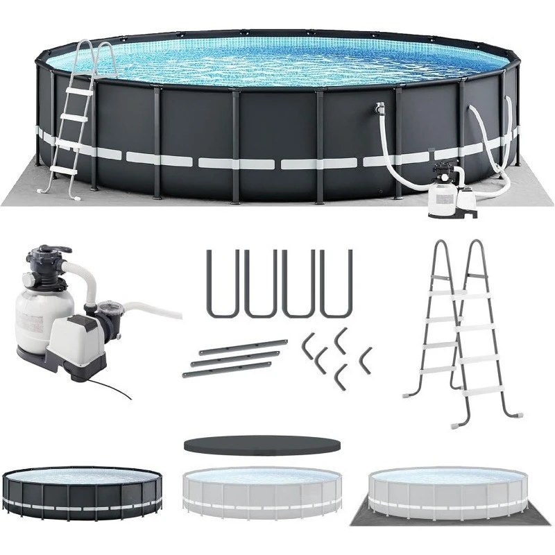 

26333EH Набор надземных бассейна Ultra XTR Deluxe: 20 футов x 48 дюймов — включает в себя насос с песчаным фильтром с картриджем емкостью 2100 GPH — Supe