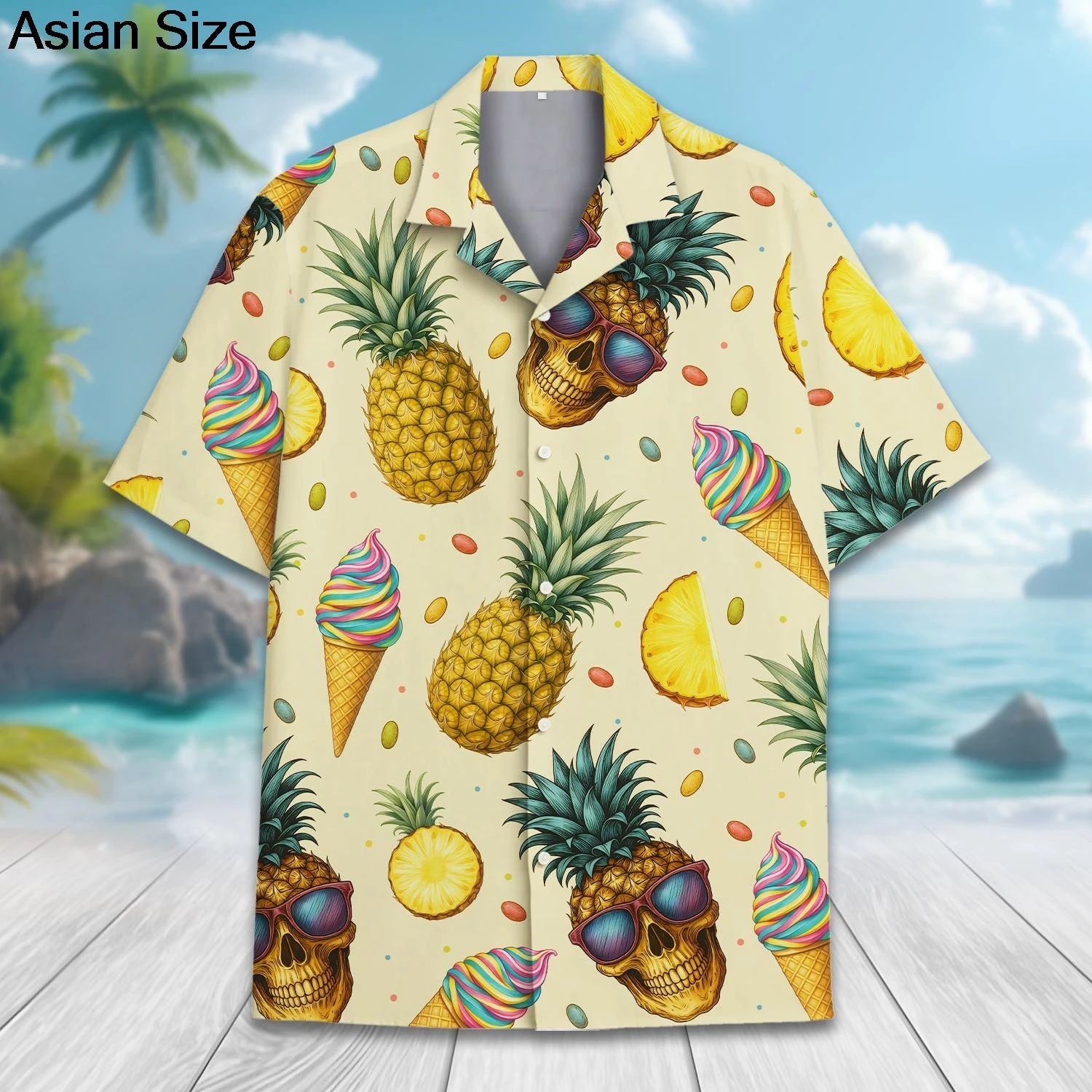 해골 파인애플 하와이 셔츠 남성 여성 청소년 의류 생생 - Summer Vibes Clothing Men 리뷰 및 가격
