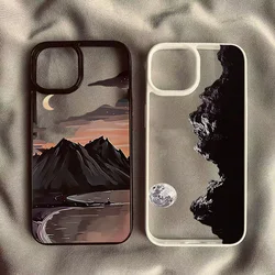 Sunset Scenery Hard Clear Phone Case For iPhone 16 17 Pro Case iPhone 16 17 15 14 11 Pro Max 13 12 Mini 7or8 SE Shockproof Cover