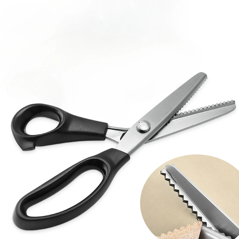 3 5 7mm Dressmaking Scalloped Edge Pinking Shears Scissors Clipper Cutter Sewing Professional Tailor Scissors Cloth Tailoring