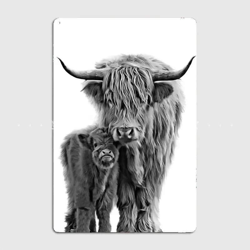 

Highland Cow and Baby Exquisite Plaques Featuring ，Great Addition To Your Home and Bar Decor，Easy and Convenient To Mount