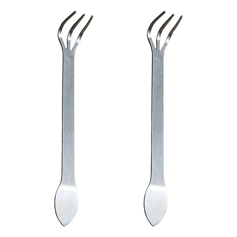 

J0MC 1/2Pcs Stainless Steel 3 Prong Root Rakes for Bonsai and Home Gardening Tool